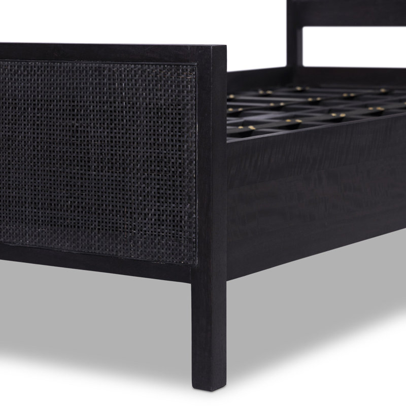 Sydney Bed, Twin, Black Wash W/ Black Cane