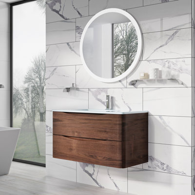 Stanhope 900mm Single Bathroom Vanity with Integrated Glass Basin