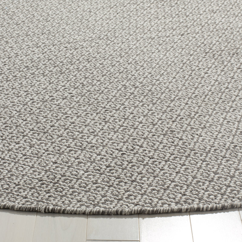 Bester Hand Woven Cotton Geometric Rug, Round 6'