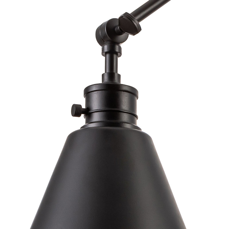 Alihan Swing Arm Sconce, Matte Black, Black