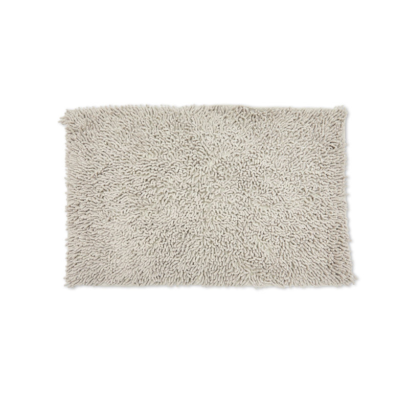 Auraya Cotton Non-Slip Bath Rug, Silver