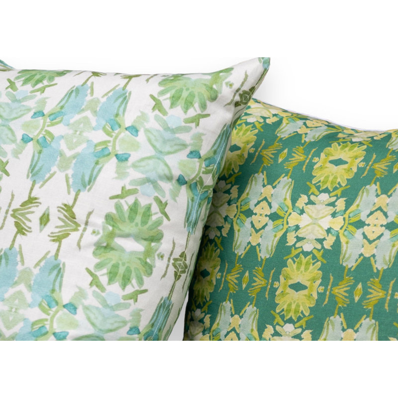 Wildflowers I Small Repeat Luxury Throw Pillow, 22"H x 22"W, Dark Green Floral