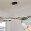 Luminaire suspendu moderne à DEL, plafonnier suspendu Infinity Design, hauteur réglable, intensité variable pour le salon, la salle à manger, la chambre à coucher, finition noire