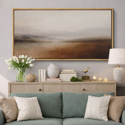 Large Framed Canvas Print Wall Art - Abstract Landscape Print for Modern Home Decor