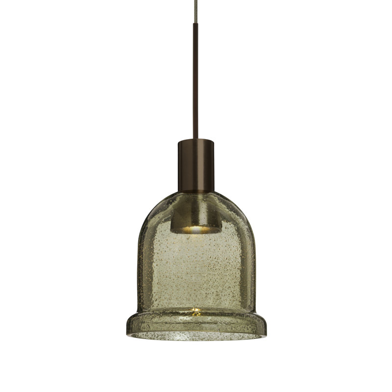 Hannah 1 - Light LED Single Pendant, Latte, Bronze