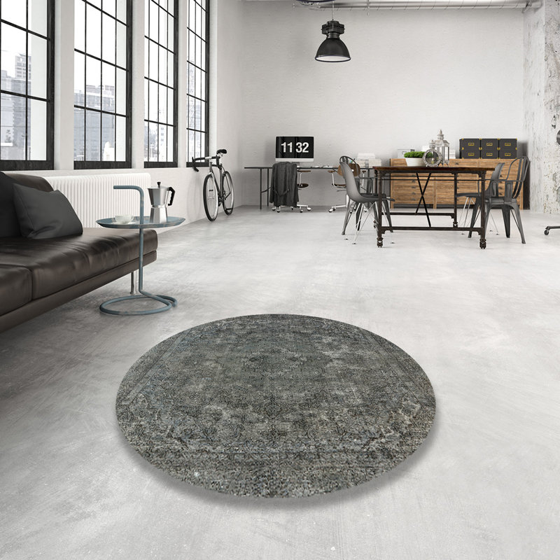 Tapis oriental gris Shellie, Rond 6 pi