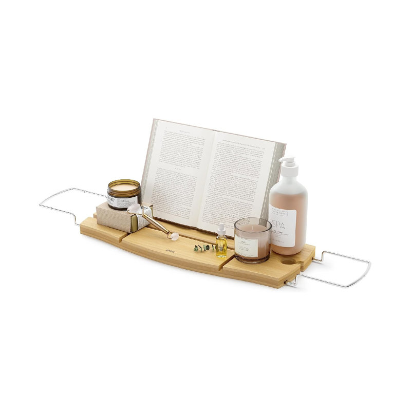 Freestanding Bamboo Bathroom Accessory Tray