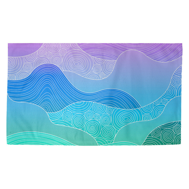 Tapis mauve/bleu/vert zone Avicia, Rectangle 3 pi x 5 pi 3 po
