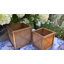 Jardinières treillis dorées antiques, lot de 2