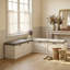 Banc de rangement d'angle rembourré en forme de L Efrayim 63 po