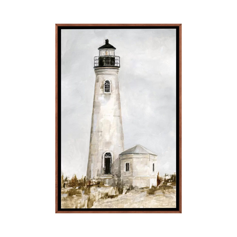 " Rustic Lighthouse I " by Ethan Harper, Classic Brown Framed Canvas, No Mat, 26" H x 18" W x 1.5" D