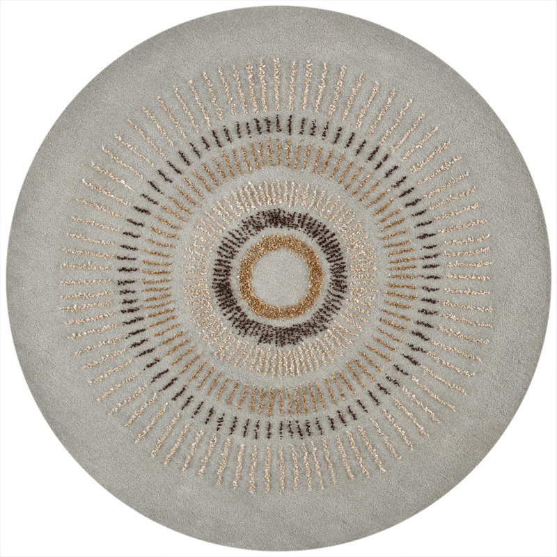 Jorie Hand Tufted Wool Geometric Rug, Round 8'