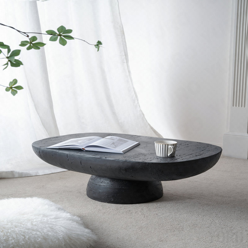 Table basse ovale noire 36 po x 24 po x 15 po