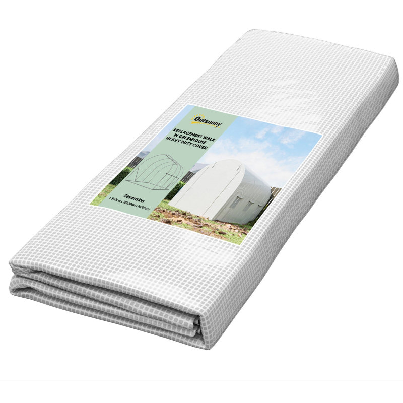 Toren Traditional Polytunnel Greenhouse Replacement Cover With Roll-Up Windows And PE Material