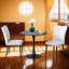 Ensemble bistro 3 pièces - Table noire compacte et chaises minimalistes avec pieds en métal-1456355456