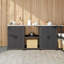  Kitchen Storage Set With Shelf 3 Pcs Black 180 X 50 X 92 Cm-388432124