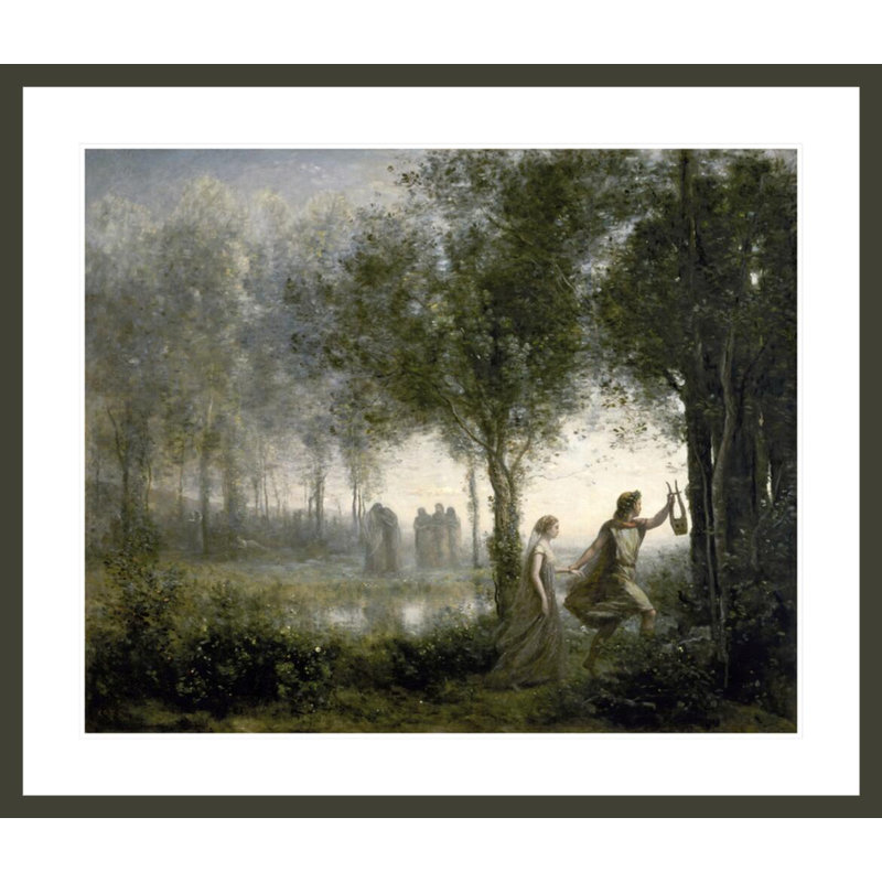 Orphée menant Eurydice des Enfers par Jean-Baptiste-Camille Corot, impression giclée encadrée, H 33,5 po x l 39,23 po