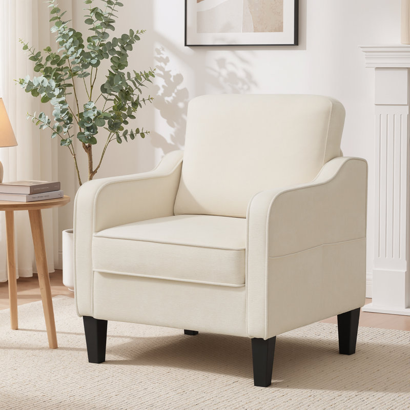 Upholstered Armchair, Beige