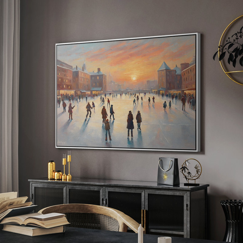Paysage rétro - CLxxxv, Toile encadrée flottée blanche, H 17 po x l 25 po x P 2 po