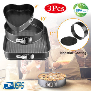 Plat de cuisson antiadhésif anti-fuites 9 po 10 po 11 po avec fond amovible 3 pièces / ensemble