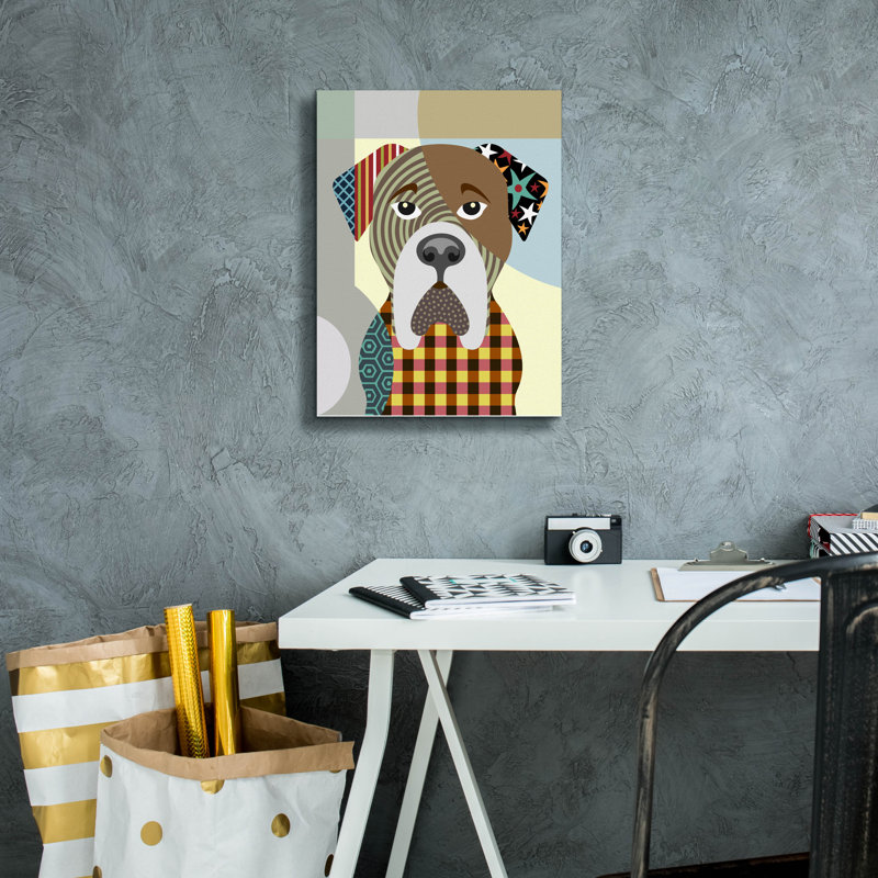 «BullMastiff Dog» par Lanre Adefioyue, H 16 po x l 12 po x P 0,75 po