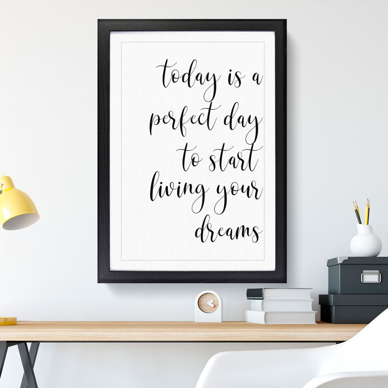 Today Is a Perfect Day - Picture Frame Typography, 36cm H x 27cm W x 2cm D, Black
