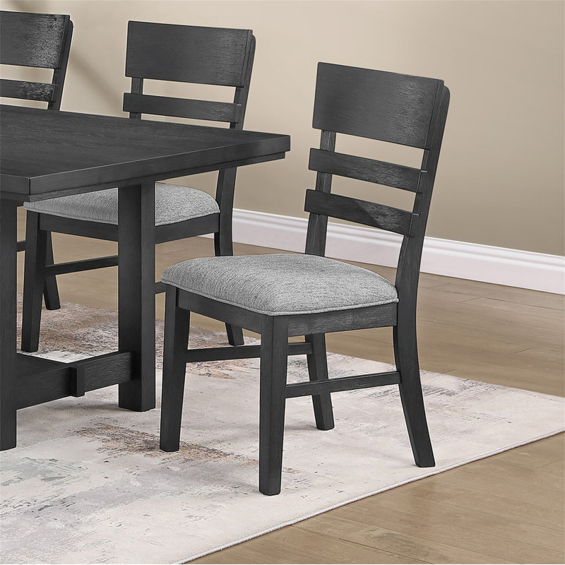 Ensemble de coussins rembourrés de 2 chaises d'appoint rembourrées noir anthracite de style contemporain