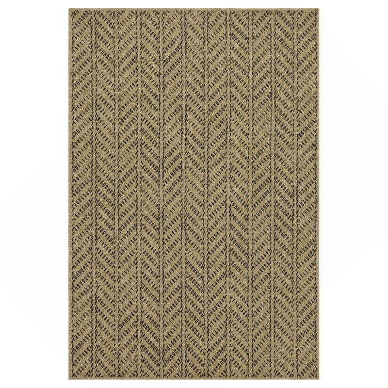 Jute/Black 7 Ft. 10 In. X 10 Ft. 3 In. Indoor/Outdoor Area Rug, Rectangle 7'10" x 10'3"