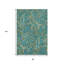 Tapis lavable en cachemire vert et or 3 pi x 5 pi avec protection UV