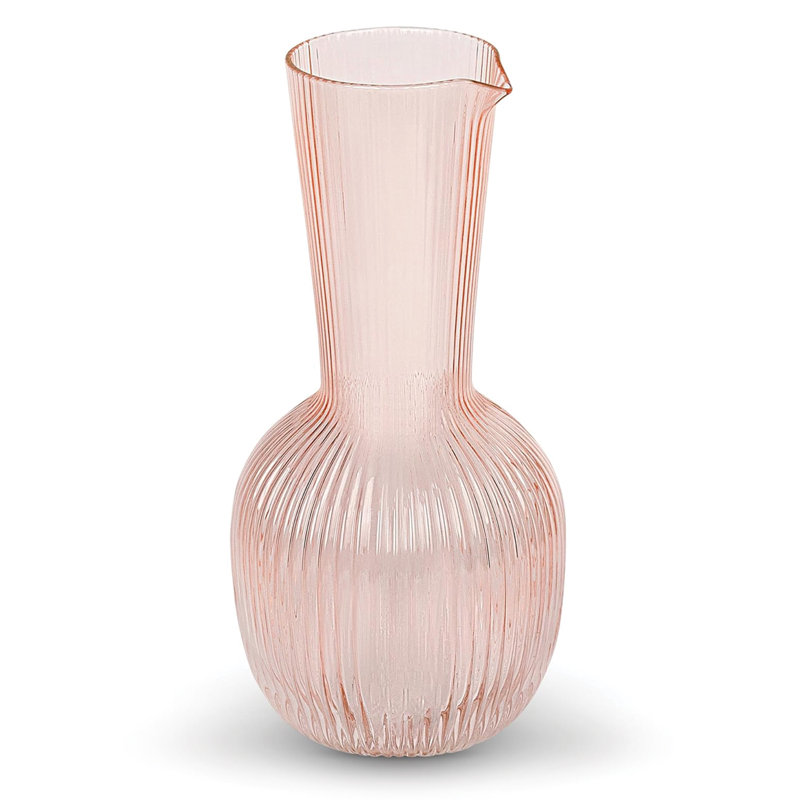 Carafe cannelée rose - 40,58 oz