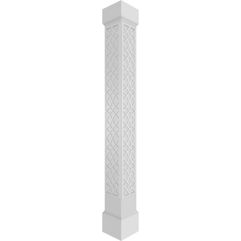 Colonne de mosaïque carrée non effilée Craftsman Classic avec mission Mission et base, H 120 po x l 11,62 po x P 11,62 po