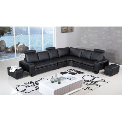 Canapé modulaire d’angle en similicuir avec repose-pieds 123 "