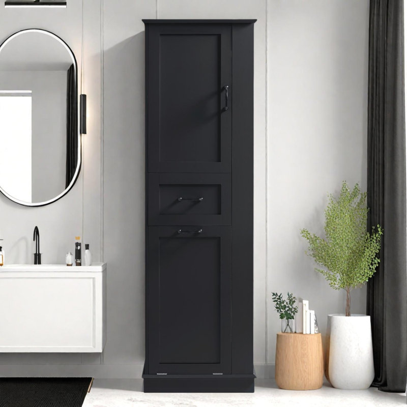 Grande armoire de rangement moderne - tablettes réglables, charnières à fermeture en douceur, parfaites pour l'organisation à la maison