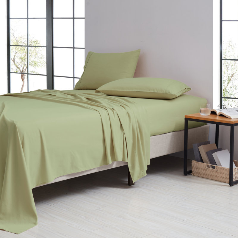 Ensemble de draps en bambou de luxe à densité de tissage 1800 fils 4 pièces, Roi, ISE