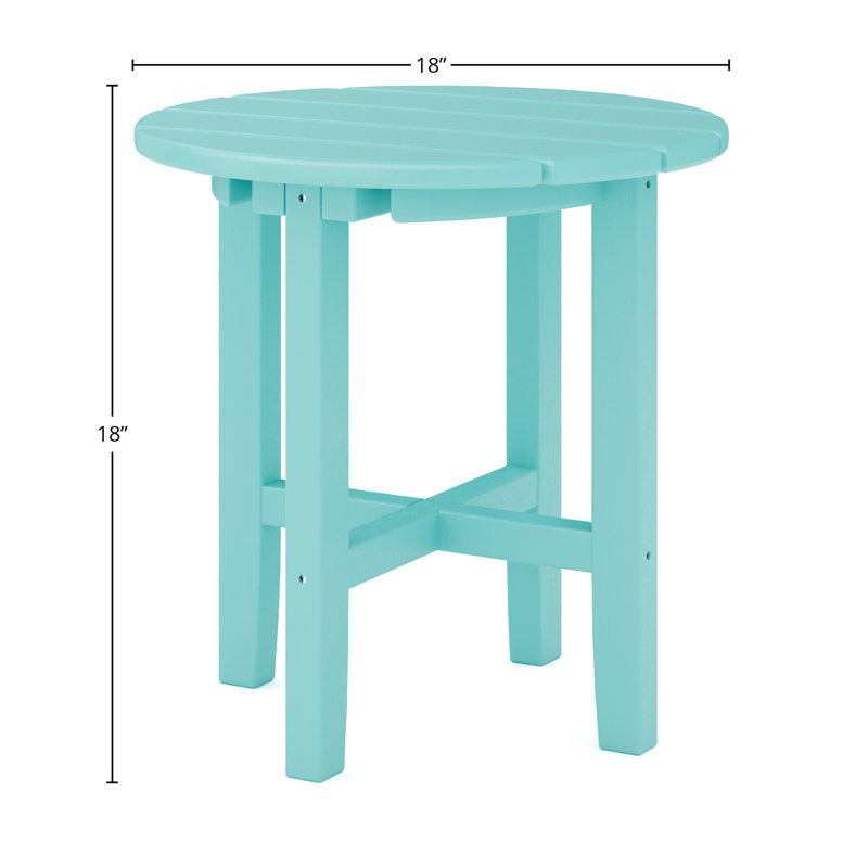 Table d'appoint ronde Iser, Bleu sarcelle Gulf Shores, Bleu sarcelle Gulf Shores