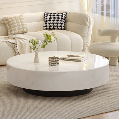 Simple luxury cream style marble coffee table