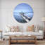 Bleu foncé foncé et grande jetée - horloge murale moderne-34140856