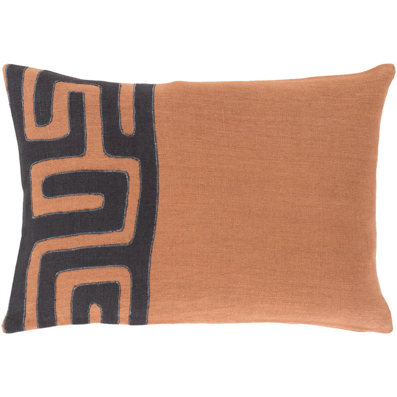 Alona Throw Pillow, Black/Rust