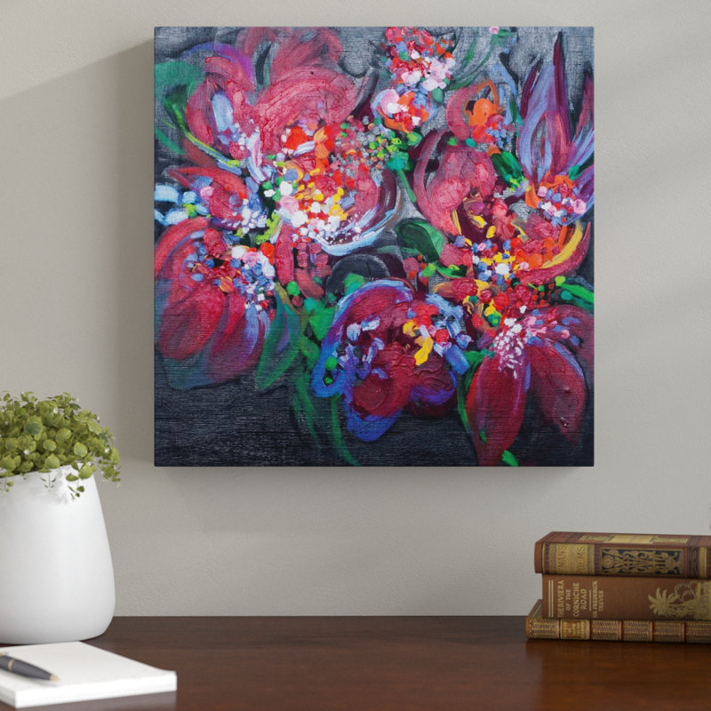 Amanda Morie - Painting on Canvas, 41cm H x 41cm W, Timber Floater Frame