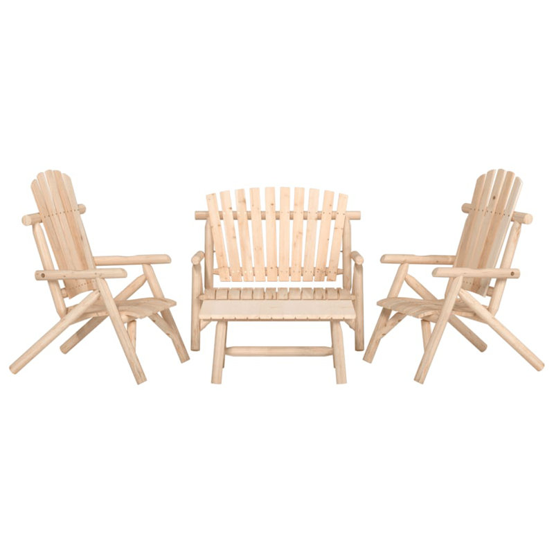 Ligonier Solid Wood 4 - Person Seating Group, Natural