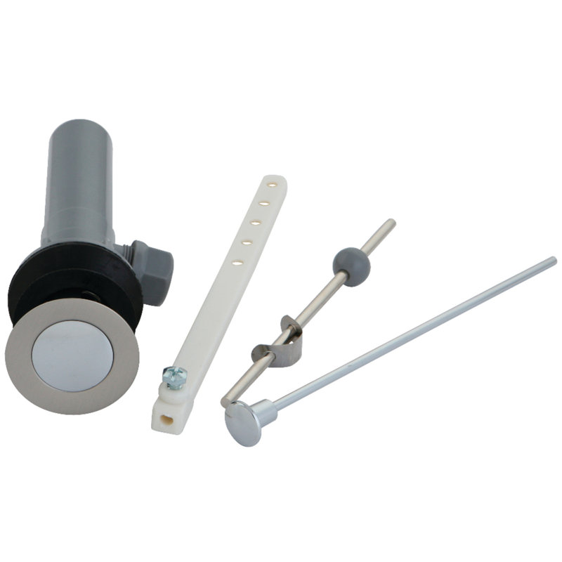 Kingston Brass Plastic Pop-Up Bathroom Sink Drain with Overflow, Brushed Nickel/Polished Chrome