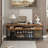 Media Console TV Stand with LED Lights & Charging Station, Storage Shelves Entertainment Center for Living Room & Bedroom-1850145873-1850145874