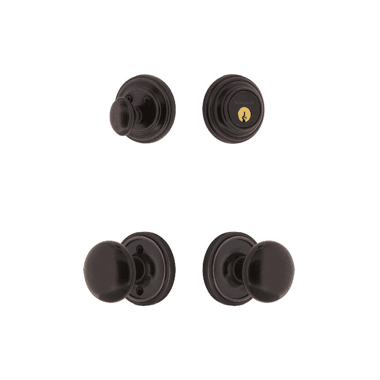 Nostalgic Warehouse Classic Rosette Entry Set with New York Knob
