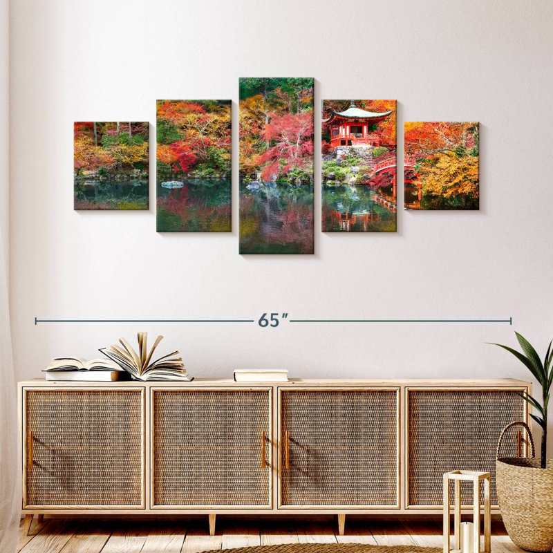 Vibrant Japon automne, H 24 po x l 55 po