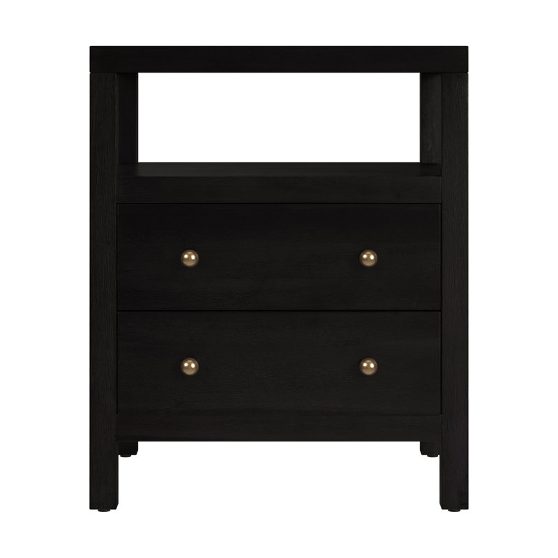 Nora 2-Drawer Nightstand, Antique Coffee