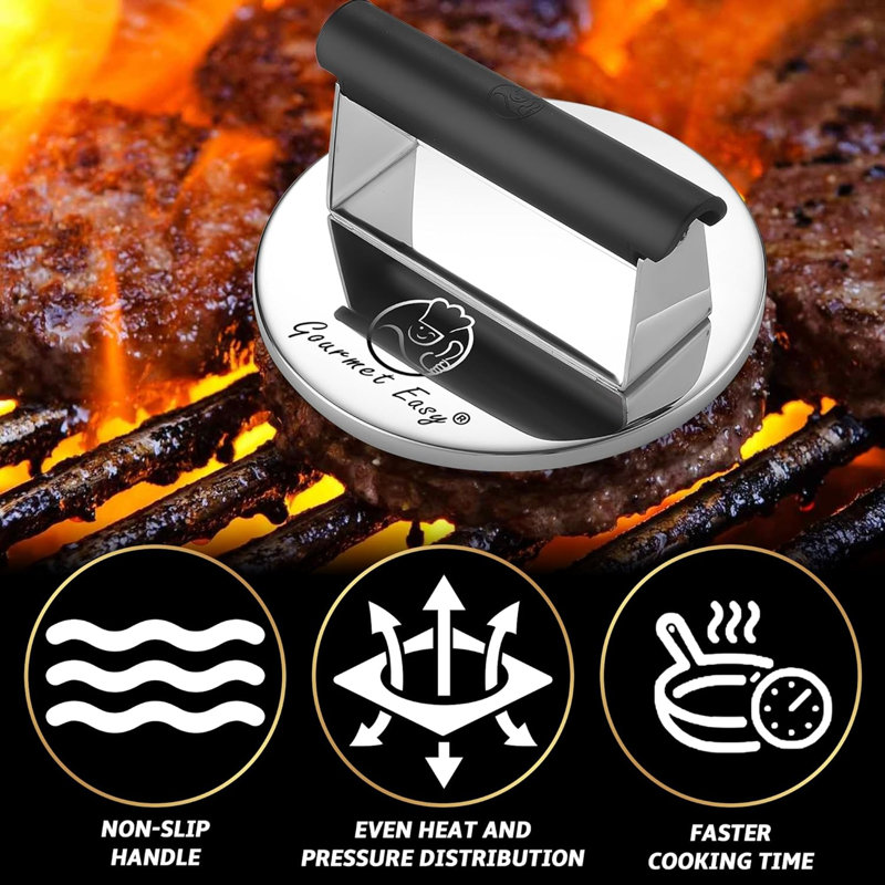 Stainless Steel Non-Stick Grill Press