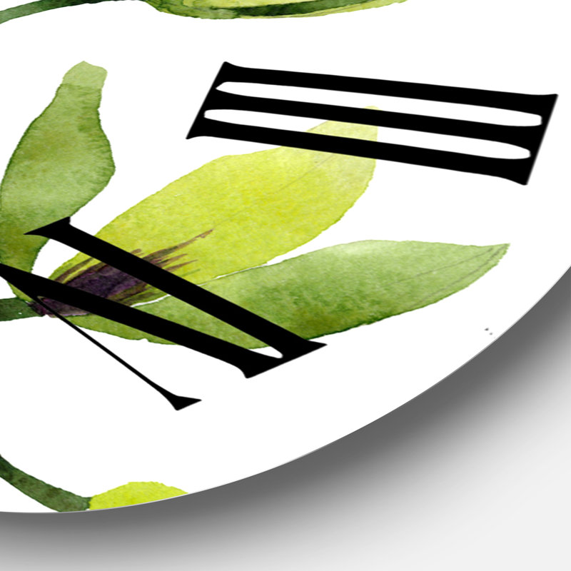 Orchidée verte - Horloge murale traditionnelle, Moyenne