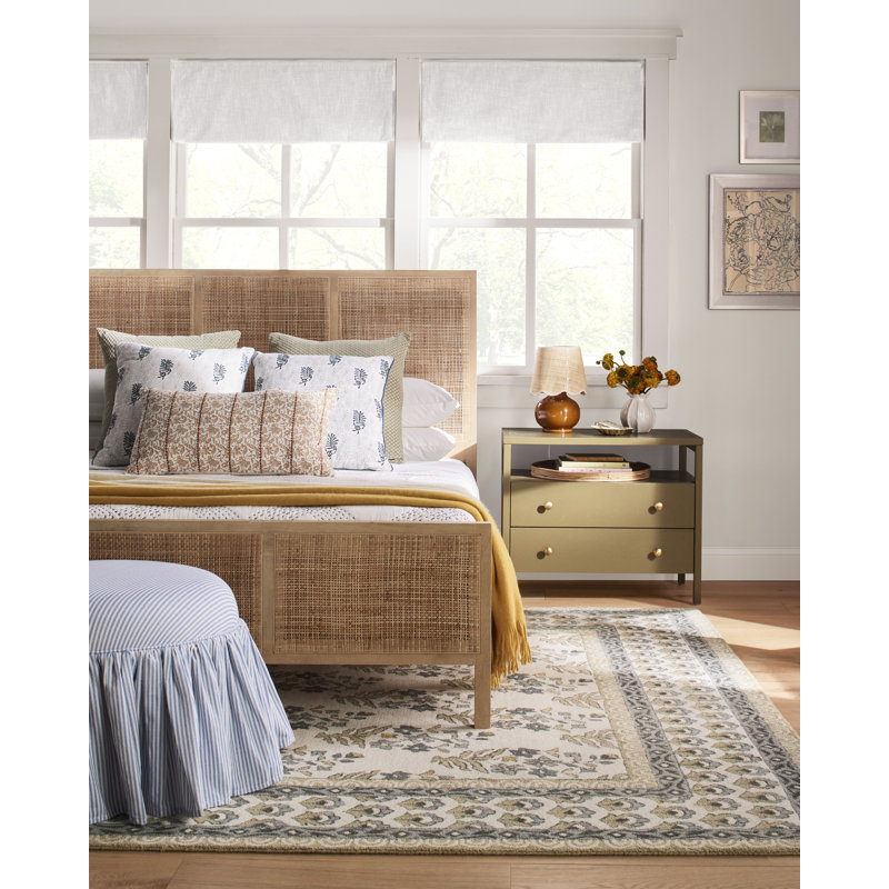 Nellie Cane Bed, Queen, Natural