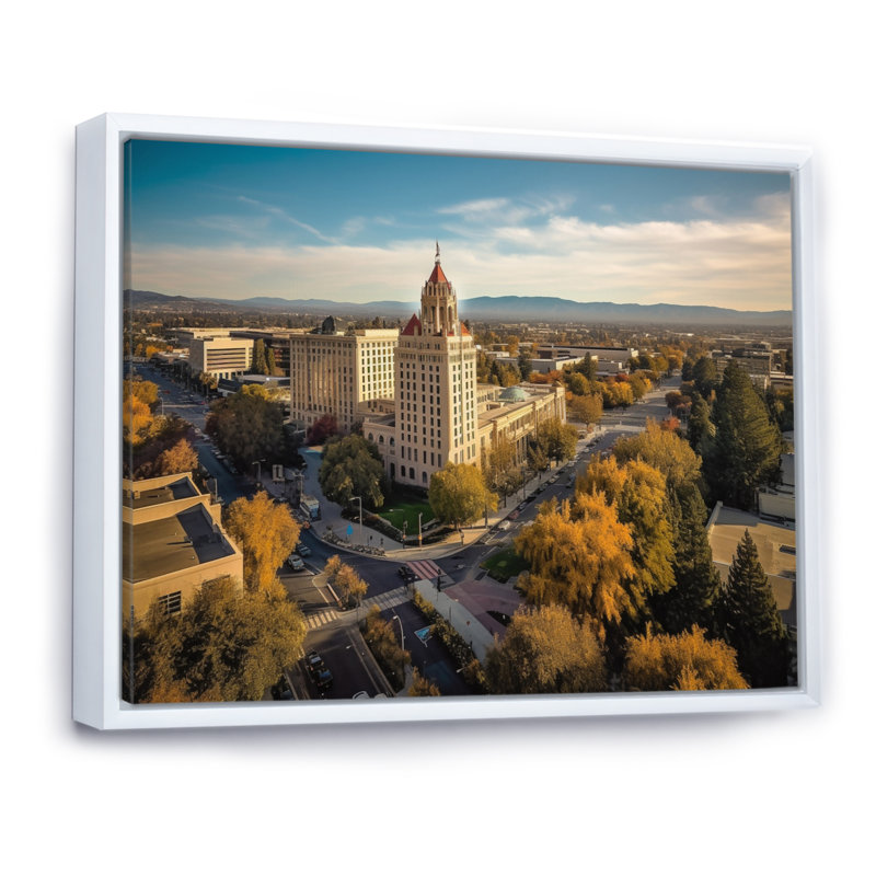 California Beauty Cityscape, impression sur toile, H 12 po x l 20 po x P 1 po, Cadre flottant blanc