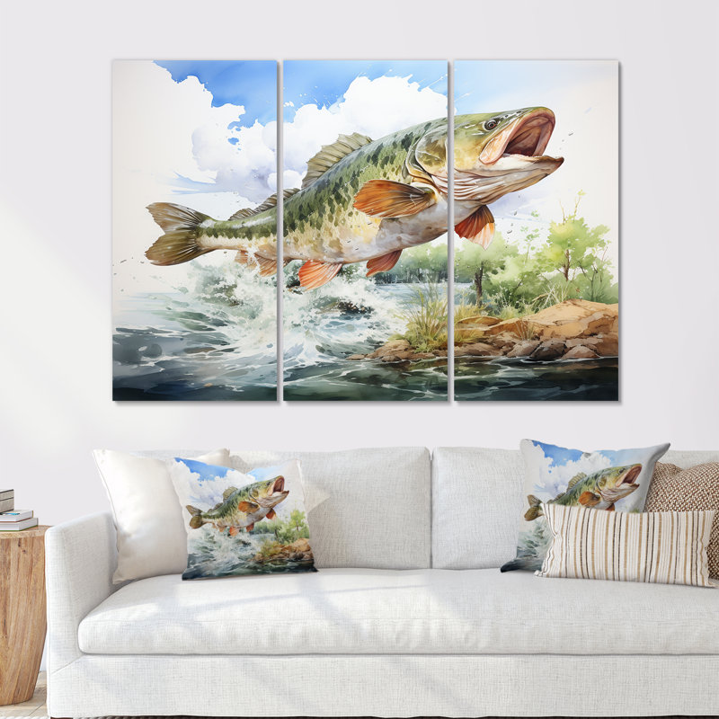 Fishing Dreams II - Hunting & Fishing Canvas Art Set, 32" H x 48" W